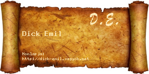 Dick Emil névjegykártya