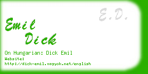 emil dick business card
